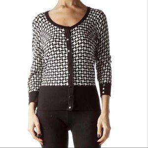 White House Black Market Geometric Print Cardigan - Small